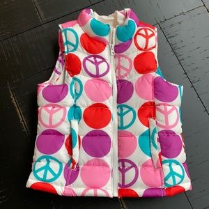 Old Navy+Girl’s Puffer Vest+Dots & Peace Signs